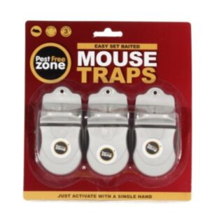 Pest Free Zone Quick Set Mouse Trap (Pack Of 3)